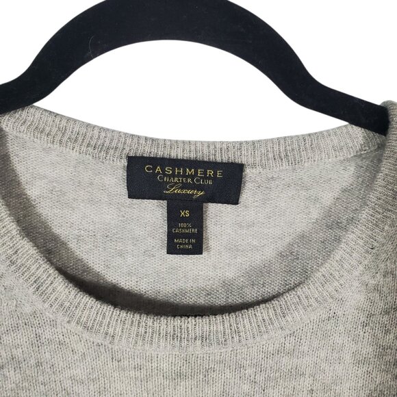 Charter Club Cashmere Knit Sweater Women's XS Gray Pullover Crewneck - Picture 3 of 3